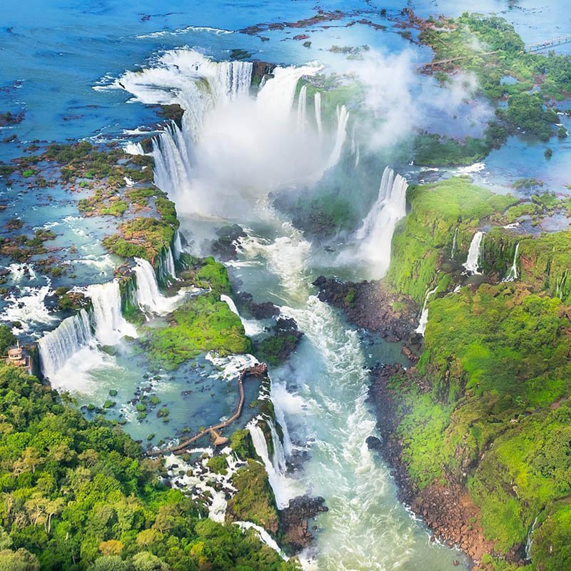 Vista aerea de las Cataratas del Iguazu